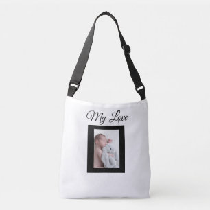 Personalised white and black baby photo Tote Bag