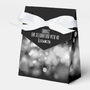 Personalised White and Black Bokeh Favour Box