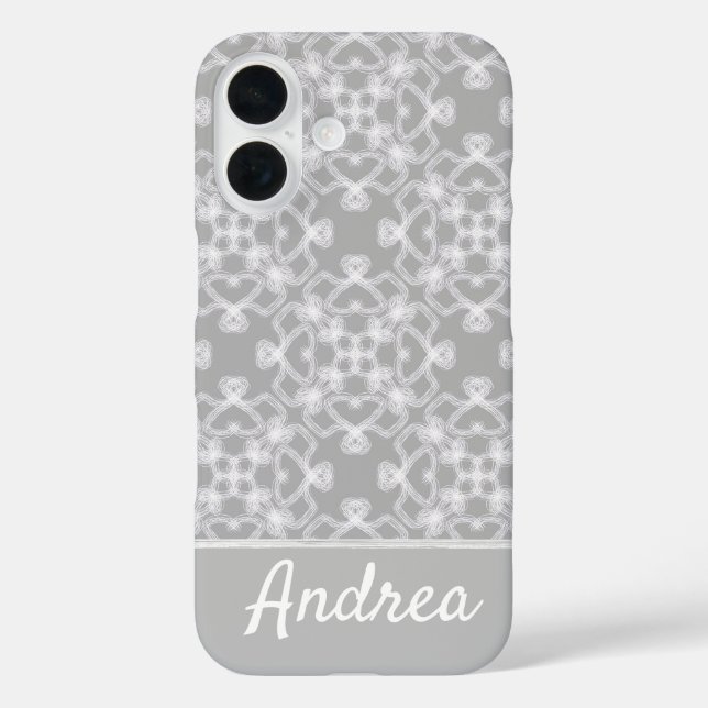 Personalised white and grey pattern Case-Mate iPhone case (Back)