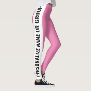 Personalised White And Pink trendy girly Leggings