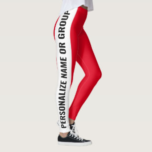 Personalised White And Red trendy girly Leggings