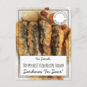 Personalised White Best Fish Recipe Postcard
