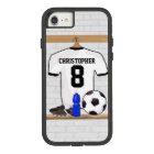 Personalised White Black Football Soccer Jersey