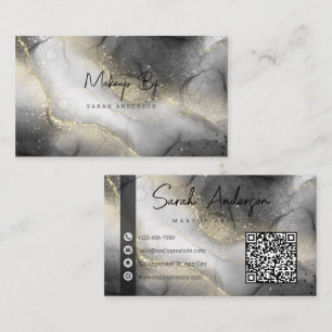 Personalised White Black Gold Glitter Business Card