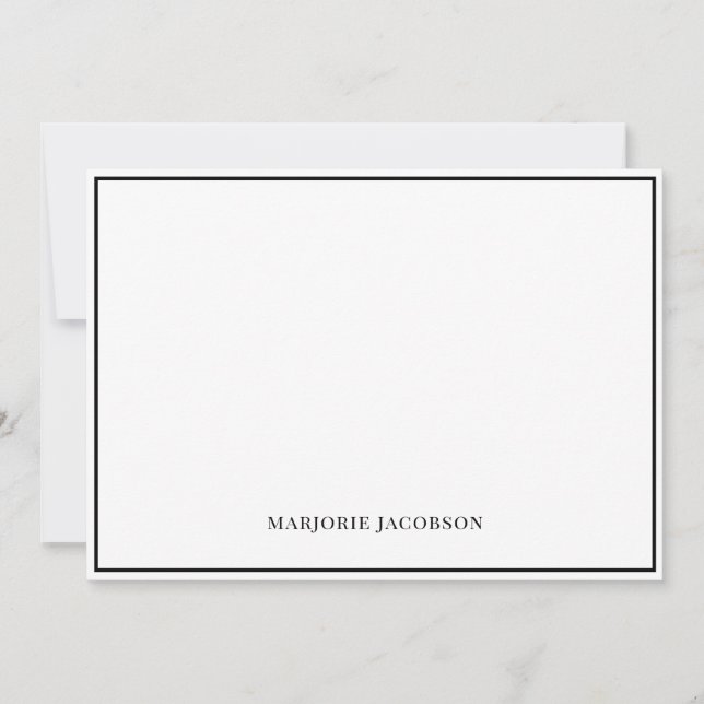 Personalised White & Black Note Card (Front)