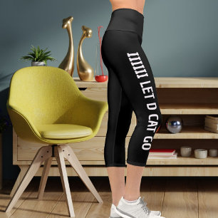 Personalised White Black Pet Cat Mum High Waisted  Capri Leggings