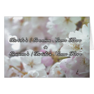 Personalised White Blossom Card Wedding Card