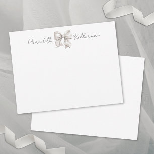 Personalised White Bow Monogram Card