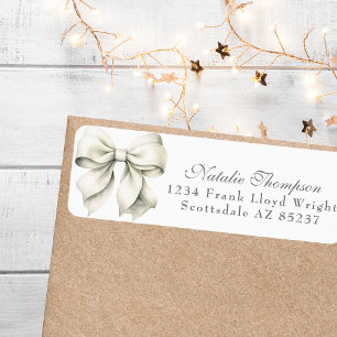 Personalised White Bow Return Mailing Address