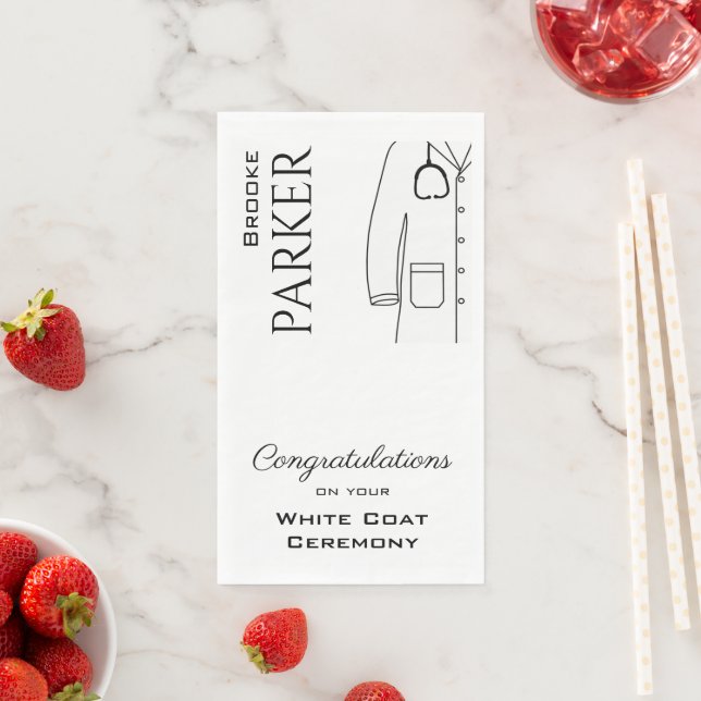 Personalised White Coat Ceremony Congratulations  Napkin (Insitu)
