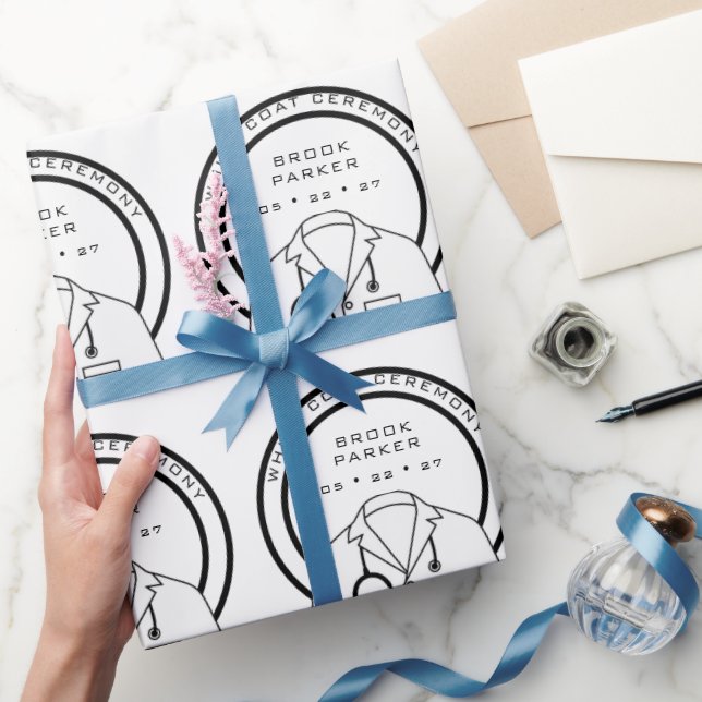 Personalised White Coat Ceremony  Wrapping Paper (Gifting)