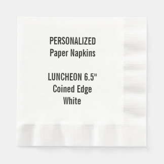 Personalised White Coined LUNCHEON Paper Napkin