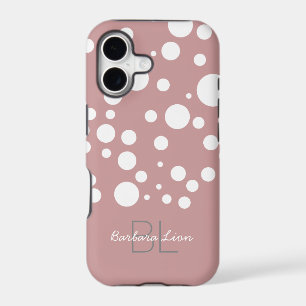 personalised white dots on pink