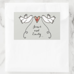 Personalised White Doves Wedding Sticker