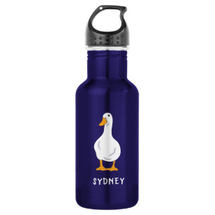 Personalised White Duck Illustration 532 Ml Water Bottle