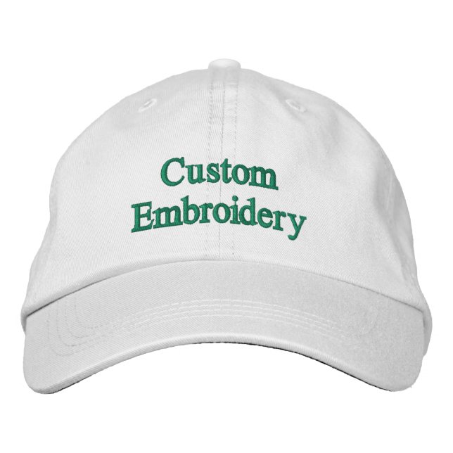 Personalised White Embroidered Hat  (Front)
