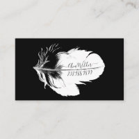 Personalised White Feather On Black