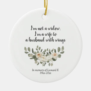 Personalised White Floral Memorial Quote Ceramic O Tree Decoration