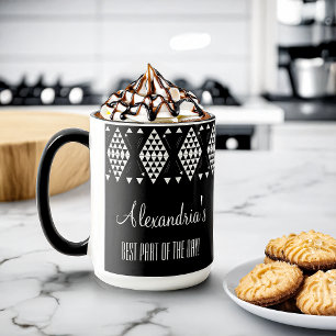 Personalised White Geometric Triangles Mug
