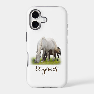 Personalised White Horse with Pony