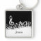 Personalised White Jumbled Musical Notes on Black