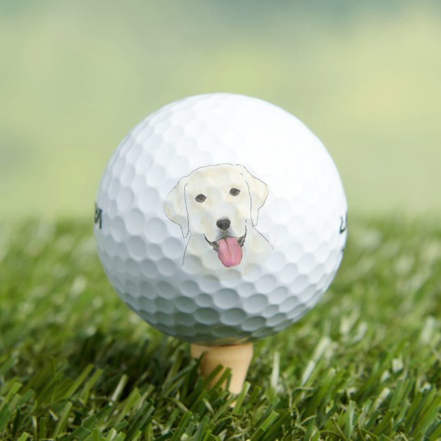 Personalised White Labrador Golf Balls (Insitu Tee)