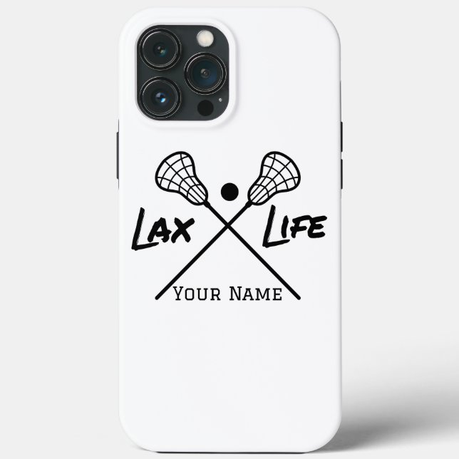 Personalised White LAX (Lacrosse) Life iPhone Case (Back)
