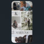 Personalised White Marble Custom 4 Photo Collage Case-Mate iPhone Case<br><div class="desc">Personalised White Marble Custom 4 Photo Collage with Monogram Initial Letter & name, or custom text. Makes a modern an stylish gift for family members, moms, dads, grandparents, and more. A gift they will cherish with your thoughtful photographs of kids, family, or pets! Personalised phone wallet case! ~ Check my...</div>