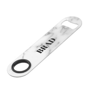 Personalised white marble Pro Speed bottle opener