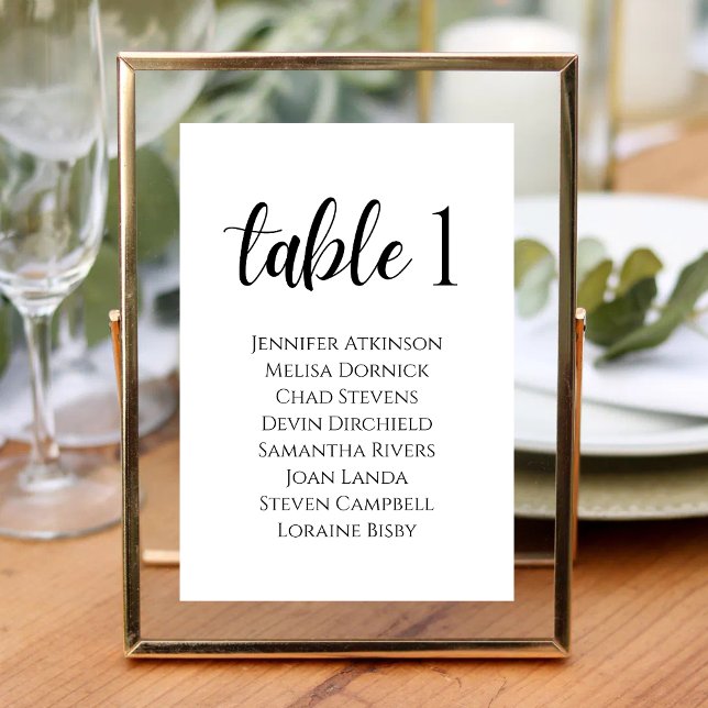 Personalised White Modern Elegance Wedding Table Number (Creator Uploaded)