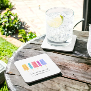 personalised white modern simple coaster