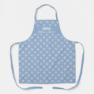 Personalised White Nordic Snowflakes Christmas  Apron