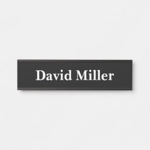 Personalised White on Black Door Sign