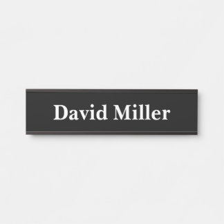 Personalised White on Black Door Sign