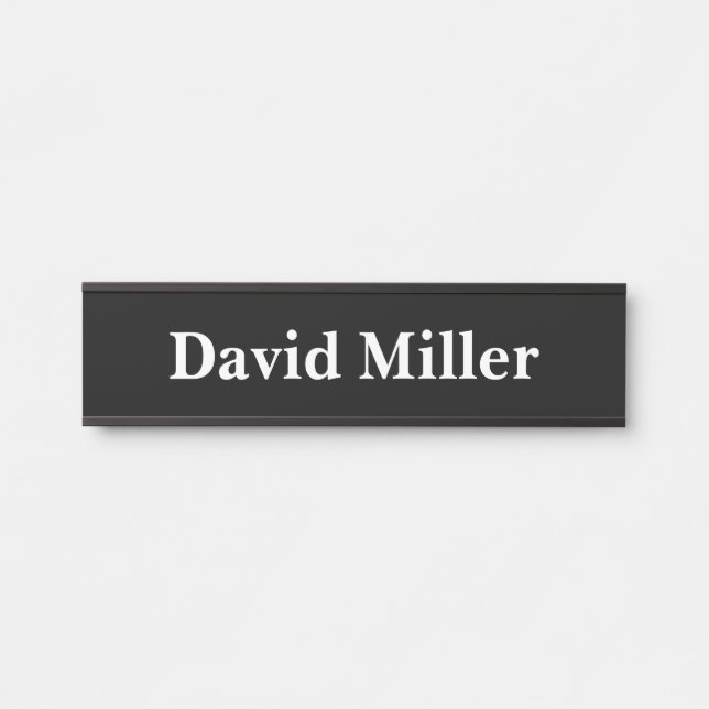 Personalised White on Black Door Sign (Front)