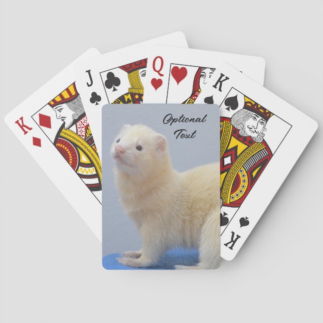 Personalised White Pet Ferret Playing Cards (Back)