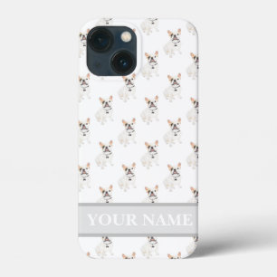 Personalised White Pied Frenchie Dog  iPhone 13 Mini Case