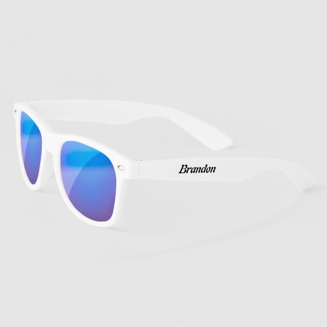 Personalised  White purple lense Sunglasses (Left)