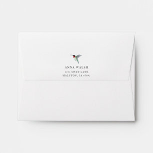 Personalised White Ruby-throated Hummingbird Envelope