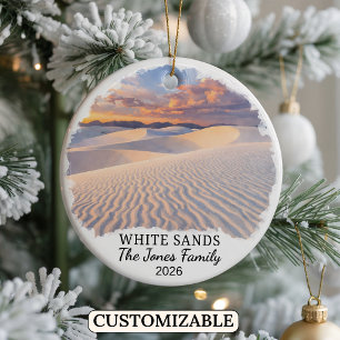 Personalised White Sands National Park, New Mexico Ceramic Tree Decoration