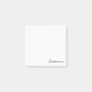 Personalised White Script Post it Sticky Notes
