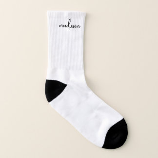 Personalised White Script  Socks