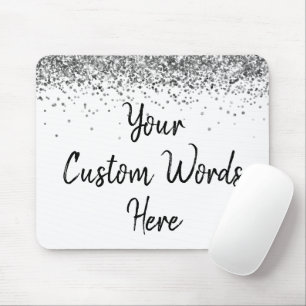 Personalised White Silver Gamer Birthday Gift Mouse Pad