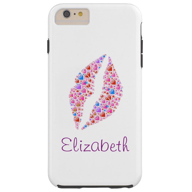 Personalised White Simple Colourful Heart Lips Case-Mate iPhone Case (Back)