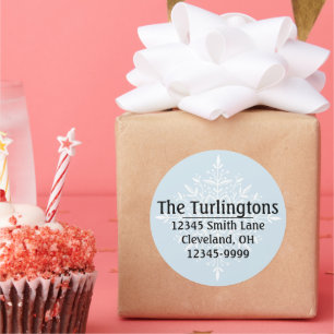 Personalised White Snowflake Return Address Label