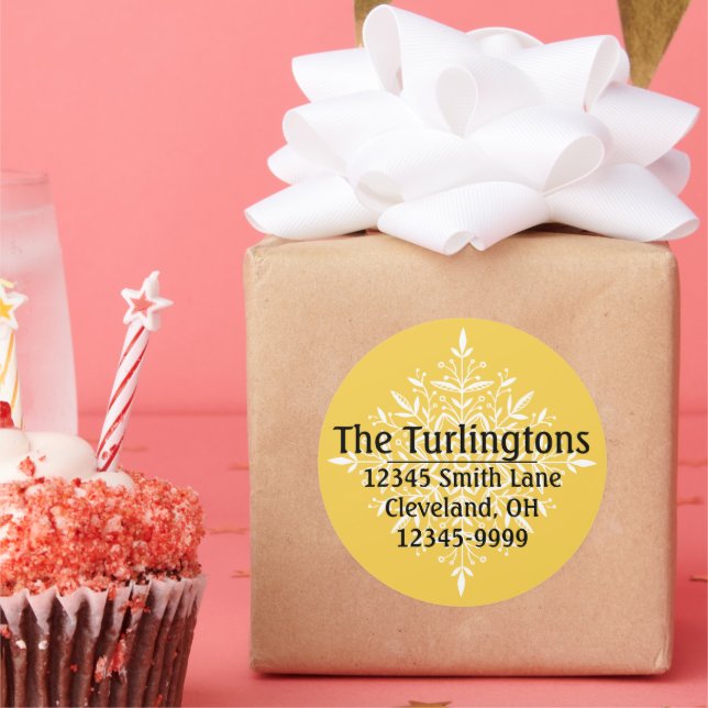 Personalised White Snowflake Return Address Label (Party)