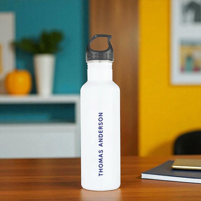 Personalised White Stainless Steel Water Bottle -  (Creator Uploaded)