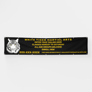 Personalised White Tiger Martial Arts Customise Banner