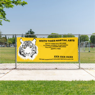 Personalised White Tiger Martial Arts Customise Banner