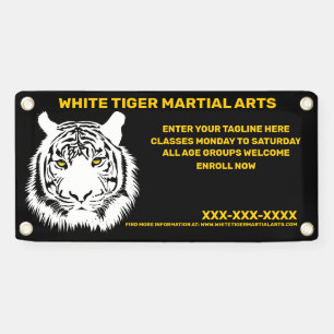 Personalised White Tiger Martial Arts Customise Banner